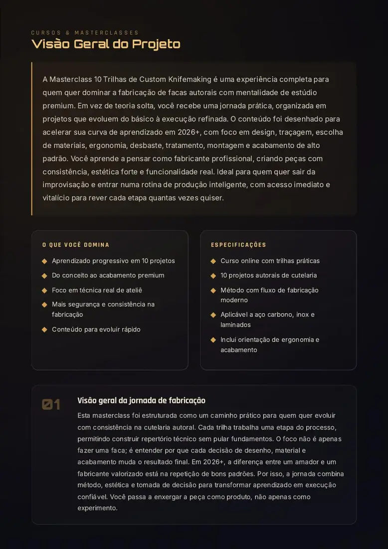 Masterclass 10 Trilhas de Custom Knifemaking — prévia 3
