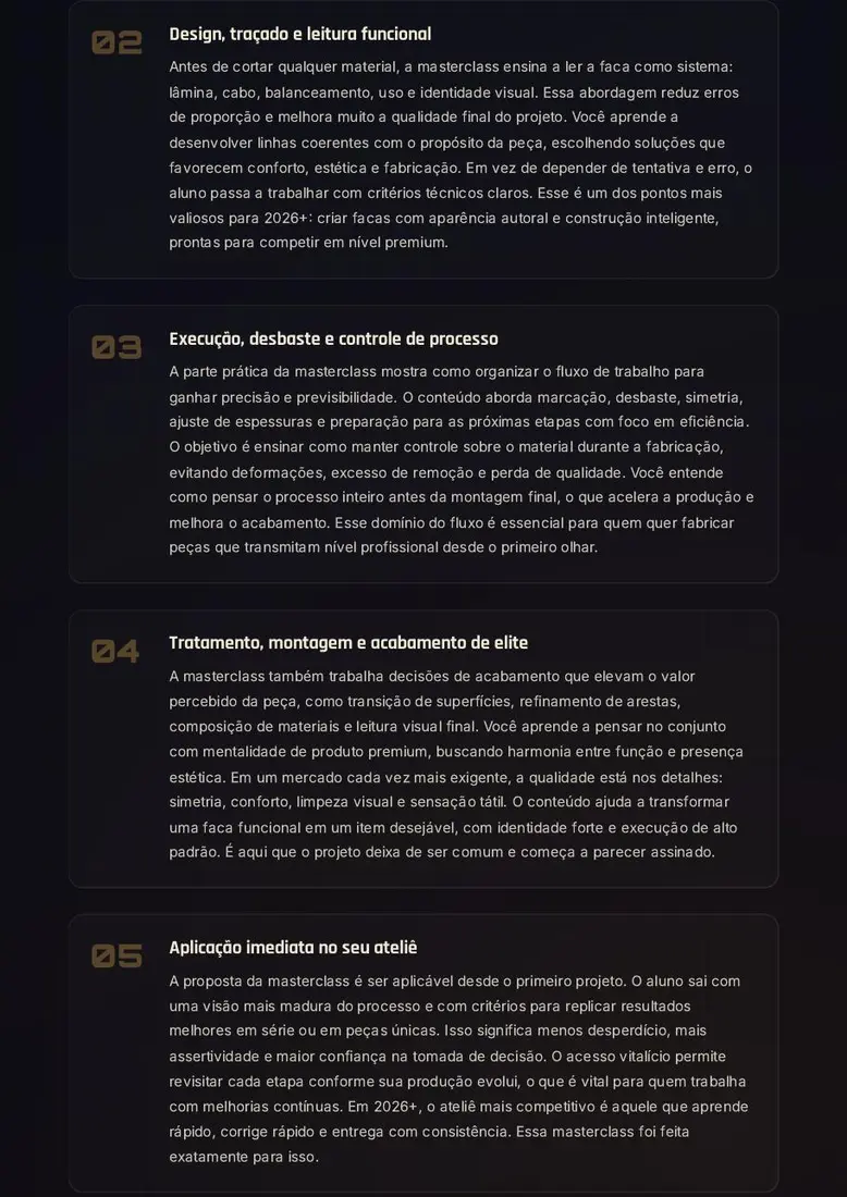 Masterclass 10 Trilhas de Custom Knifemaking — prévia 4