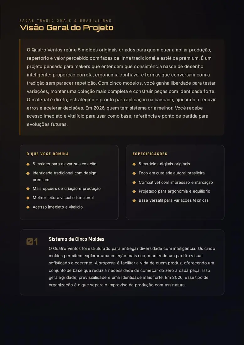 Projeto Digital Quatro Ventos • 5 Moldes de Facas Autoria Brasil — prévia 2