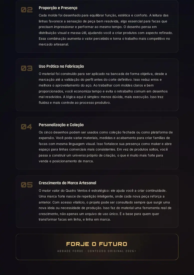 Projeto Digital Quatro Ventos • 5 Moldes de Facas Autoria Brasil — prévia 3