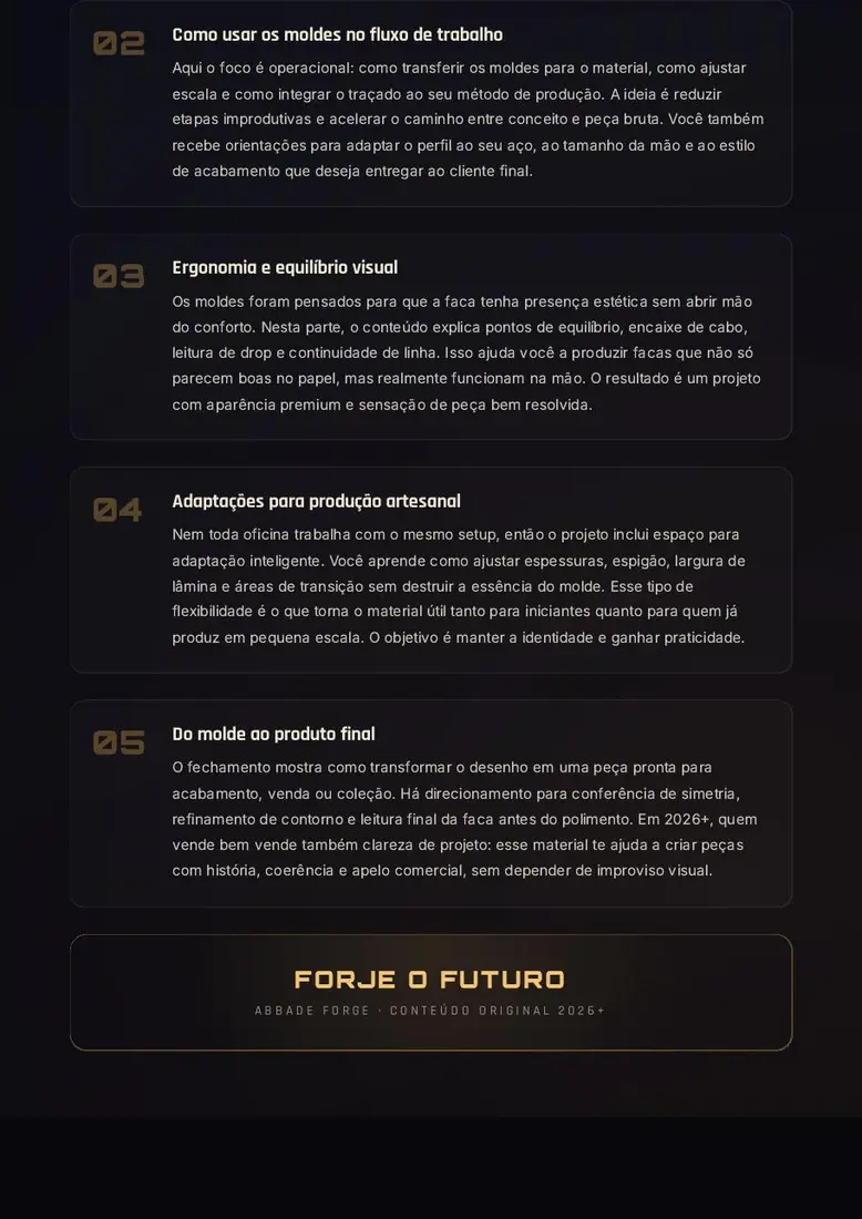 Linha Raiz — 6 Moldes Essenciais da Faca Brasileira — prévia 3