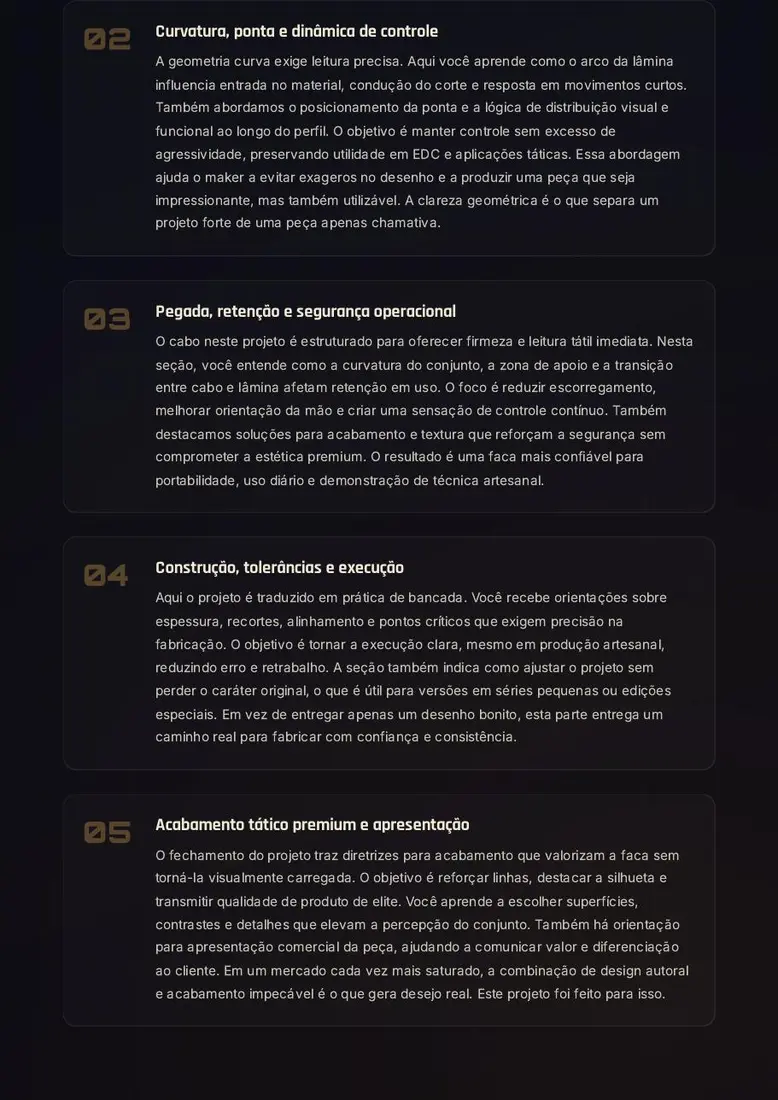 Vértice Karambit: Projeto Curvo de Combate e EDC — prévia 3