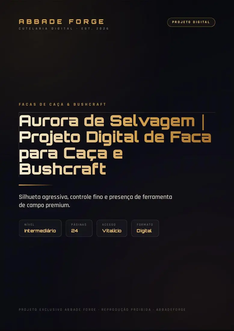 Aurora de Selvagem｜Projeto Digital de Faca para Caça e Bushcraft — prévia 1