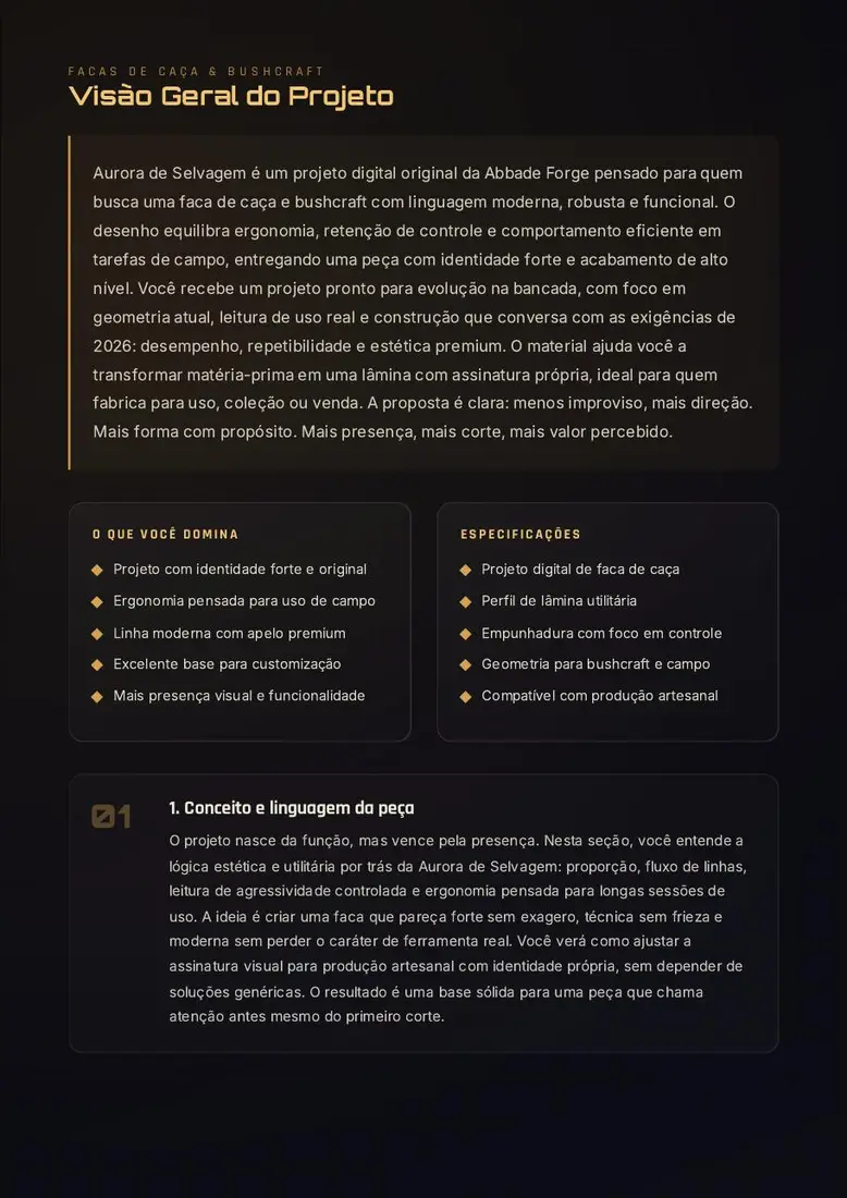 Aurora de Selvagem｜Projeto Digital de Faca para Caça e Bushcraft — prévia 2