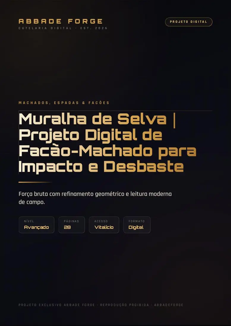 Muralha de Selva｜Projeto Digital de Facão-Machado para Impacto e Desbaste — prévia 1