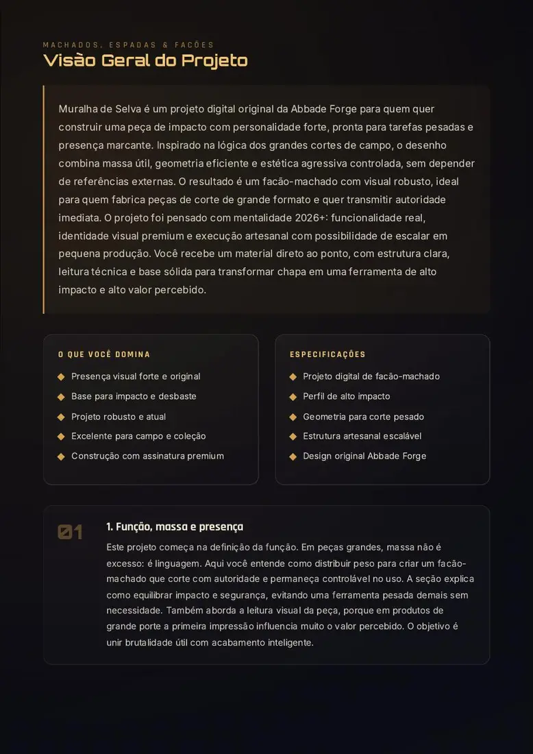 Muralha de Selva｜Projeto Digital de Facão-Machado para Impacto e Desbaste — prévia 2