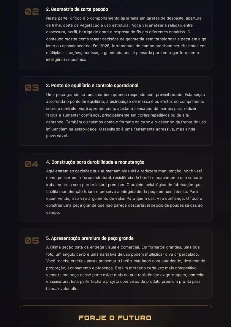 Muralha de Selva｜Projeto Digital de Facão-Machado para Impacto e Desbaste — prévia 3