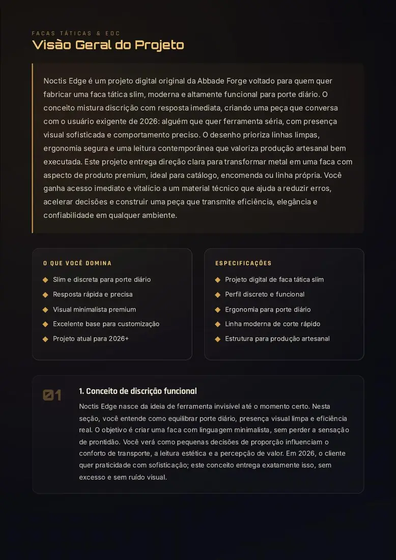 Noctis Edge｜Projeto Digital de Faca Tática Slim para Porte Diário — prévia 2