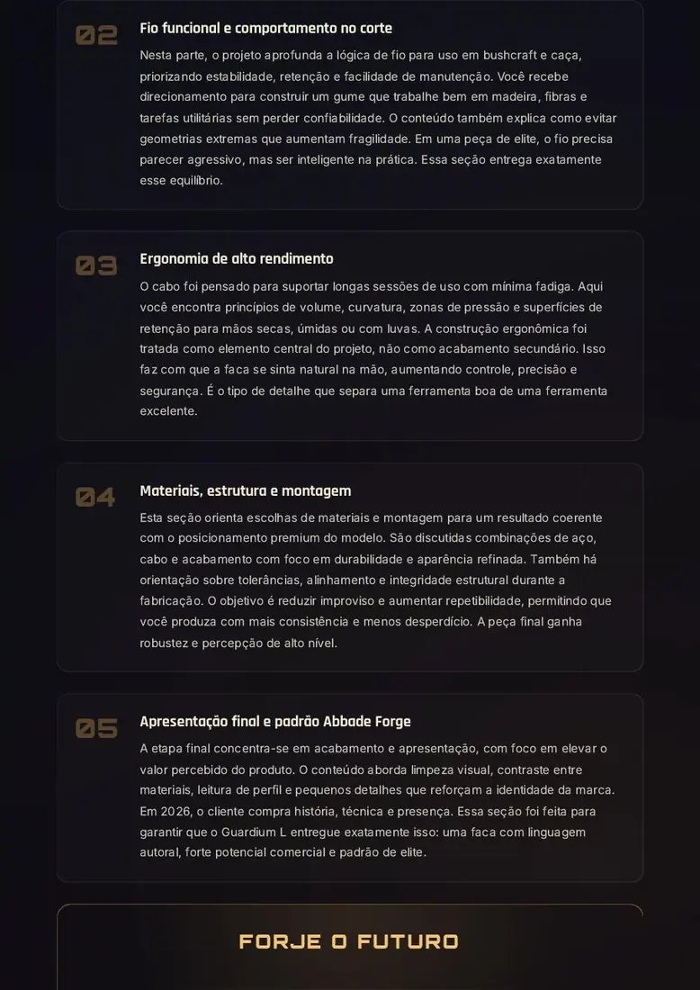 Projeto Digital Bushcraft Guardium L — prévia 3