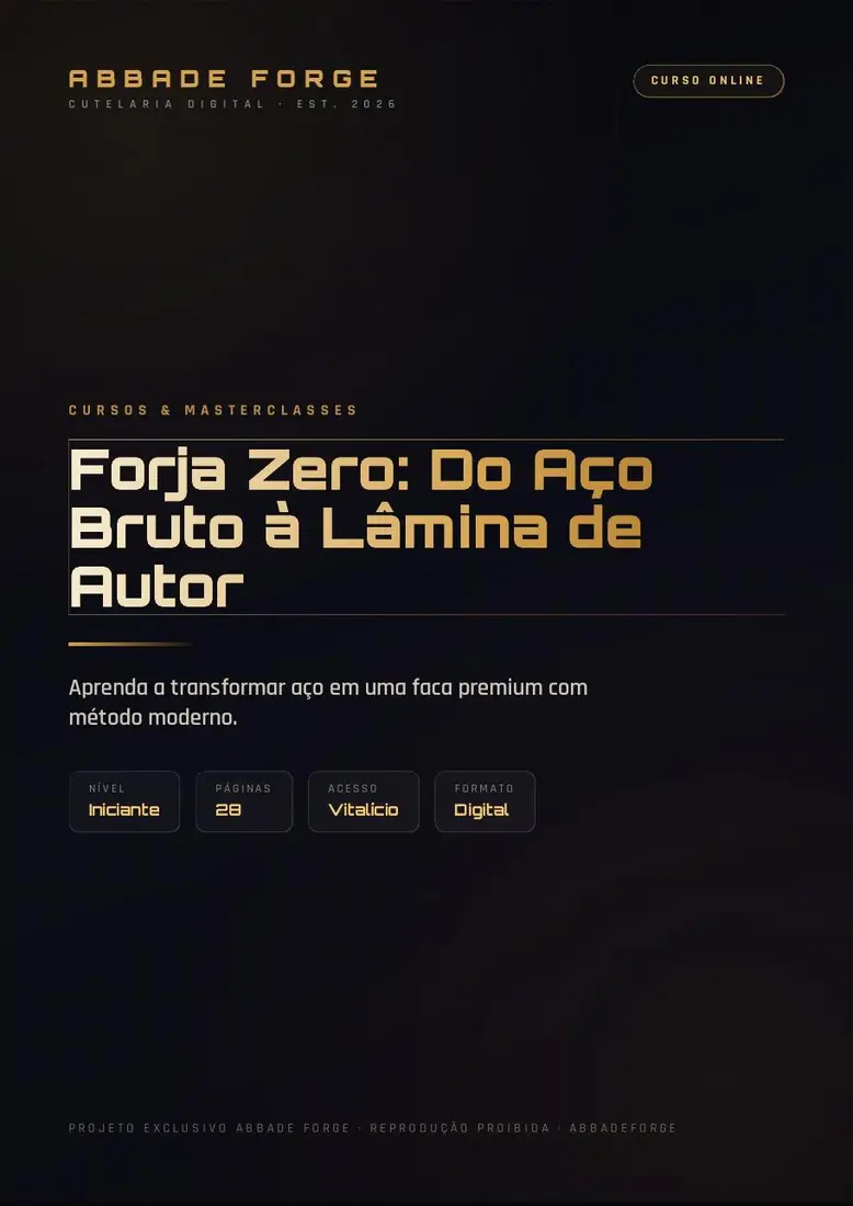 Forja Zero: Do Aço Bruto à Lâmina de Autor — prévia 2