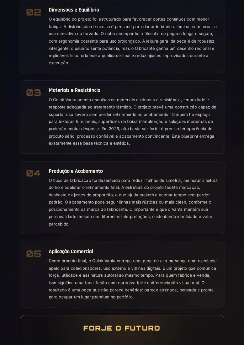 Golok Vanta — Facão de Impacto e Corte Longo — prévia 3