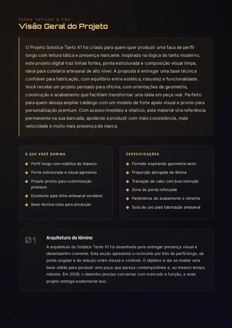 Projeto Solstice Tanto X1 — prévia 2