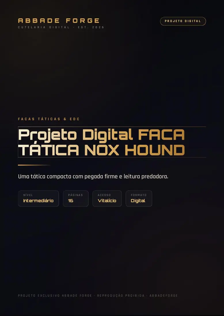 Projeto Digital FACA TÁTICA NOX HOUND — prévia 1