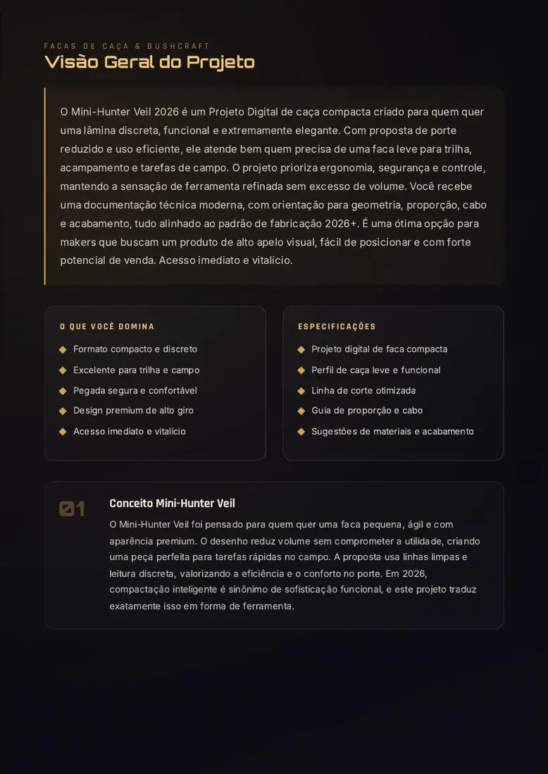 Projeto Digital Mini-Hunter Veil 2026 — prévia 2