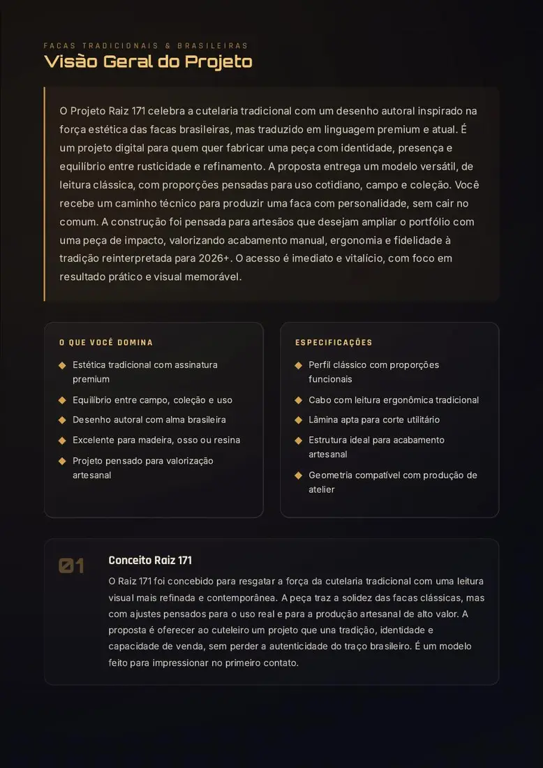 Projeto Raiz 171 — Tradicional de Linha Brasileira — prévia 2