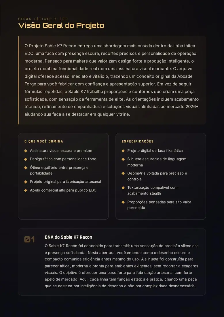 Projeto Sable K7 Recon — prévia 2