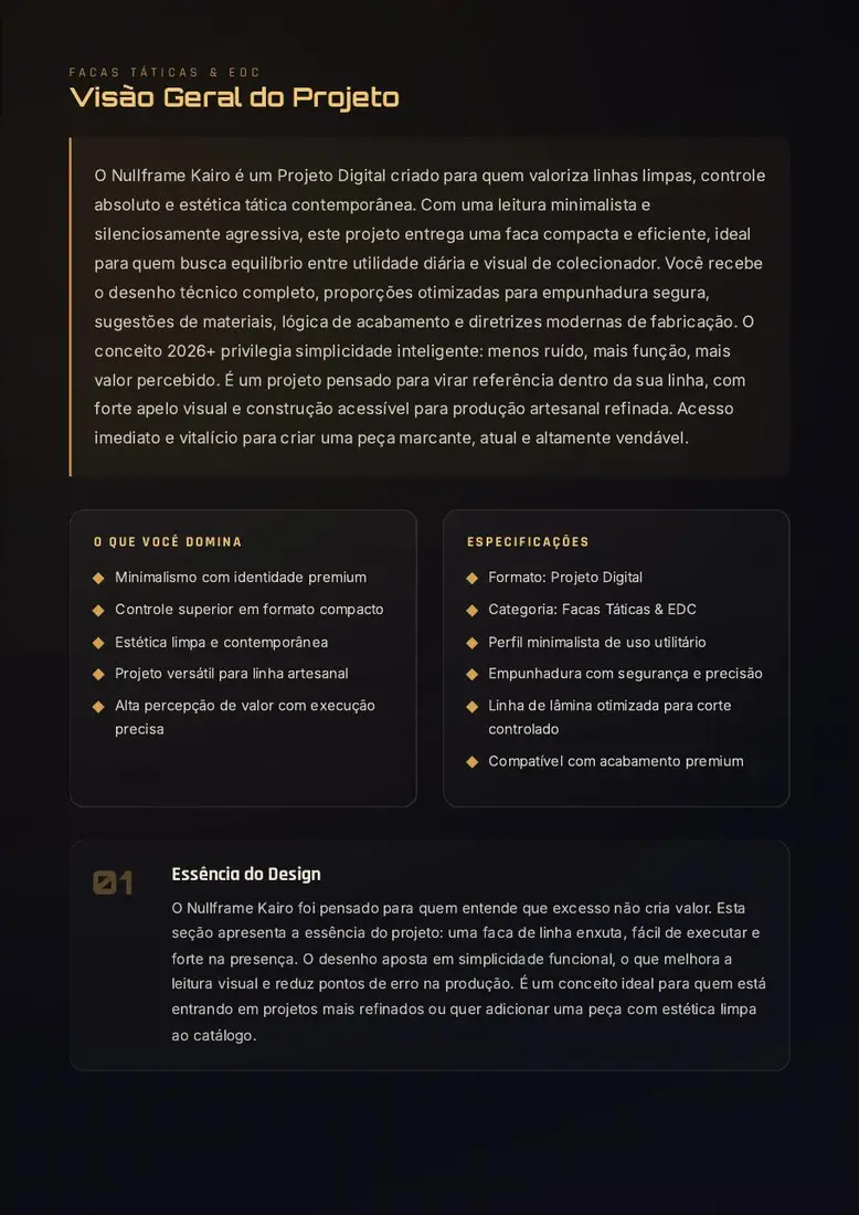 Nullframe Kairo — Tático Minimalista de Alto Controle — prévia 2