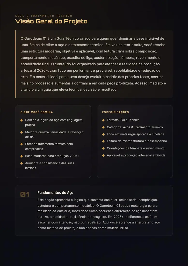 Ourodeum 01 — Dossiê Técnico de Aço e Têmpera — prévia 3