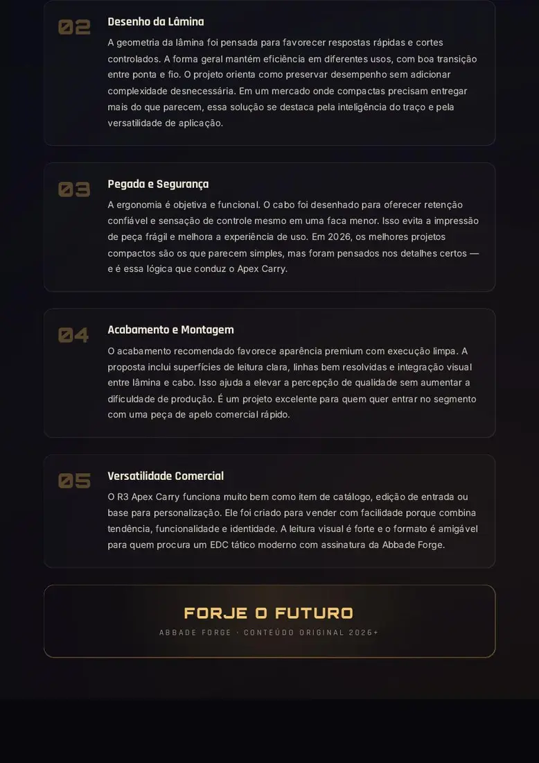 Projeto Digital R3 Apex Carry — prévia 3