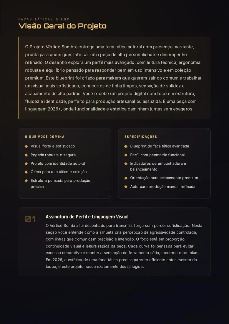 Projeto Vértice Sombra — Faca Tática de Perfil Avançado — prévia 2