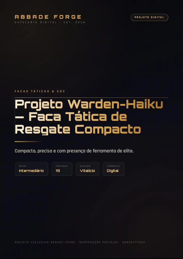 Projeto Warden-Haiku — Faca Tática de Resgate Compacto — prévia 1