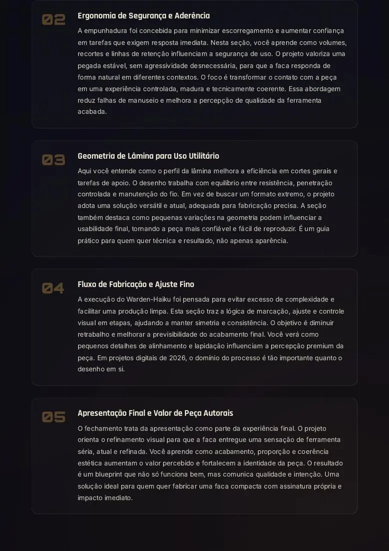 Projeto Warden-Haiku — Faca Tática de Resgate Compacto — prévia 3