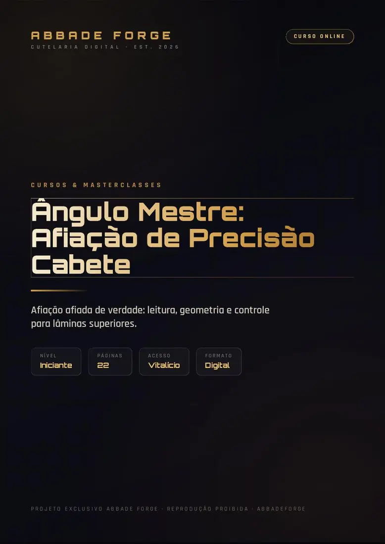 Ângulo Mestre: Afiação de Precisão Cabete — prévia 2