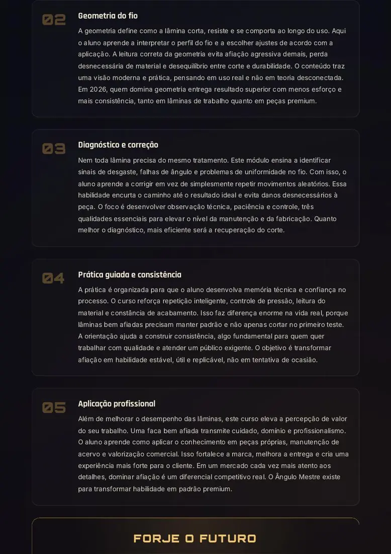 Ângulo Mestre: Afiação de Precisão Cabete — prévia 4