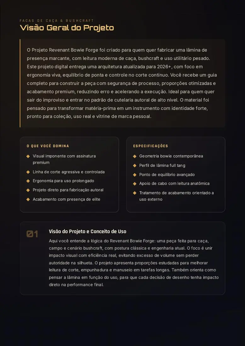 Projeto Revenant Bowie Forge — prévia 2