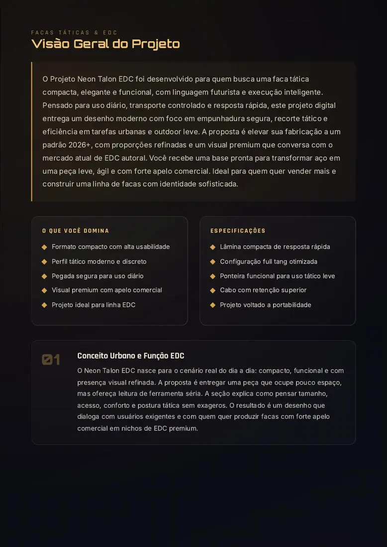 Projeto Neon Talon EDC — prévia 2