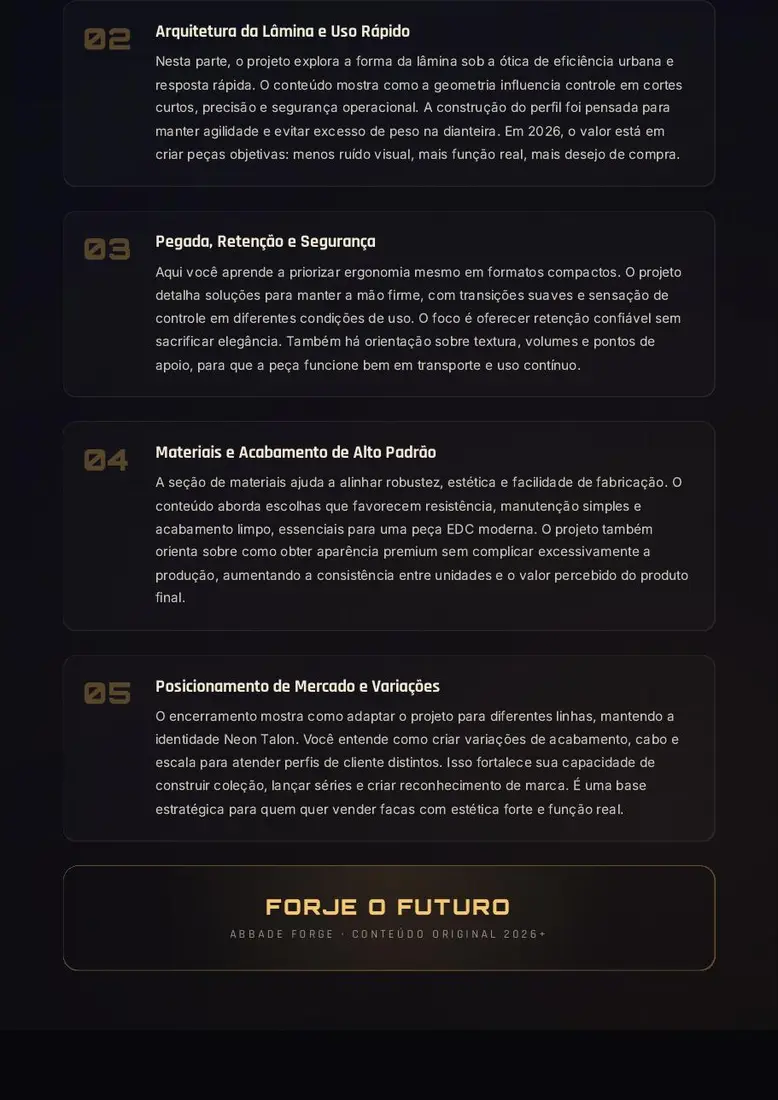 Projeto Neon Talon EDC — prévia 3