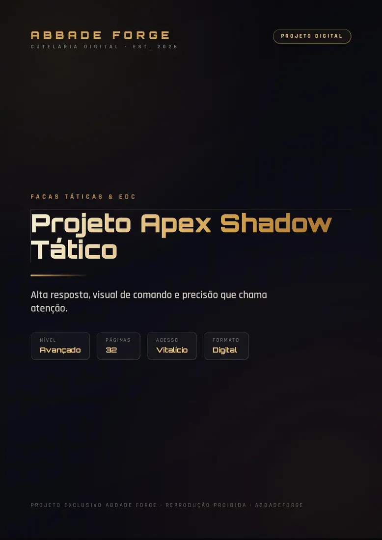 Projeto Apex Shadow Tático — prévia 1