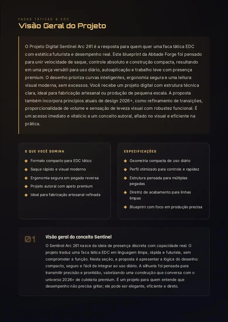 Projeto Digital Sentinel Arc 261 — prévia 2