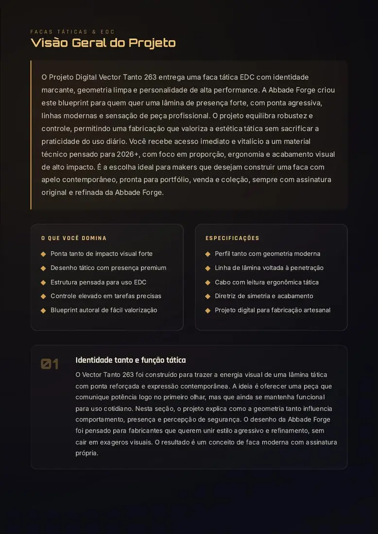 Projeto Digital Vector Tanto 263 — prévia 2