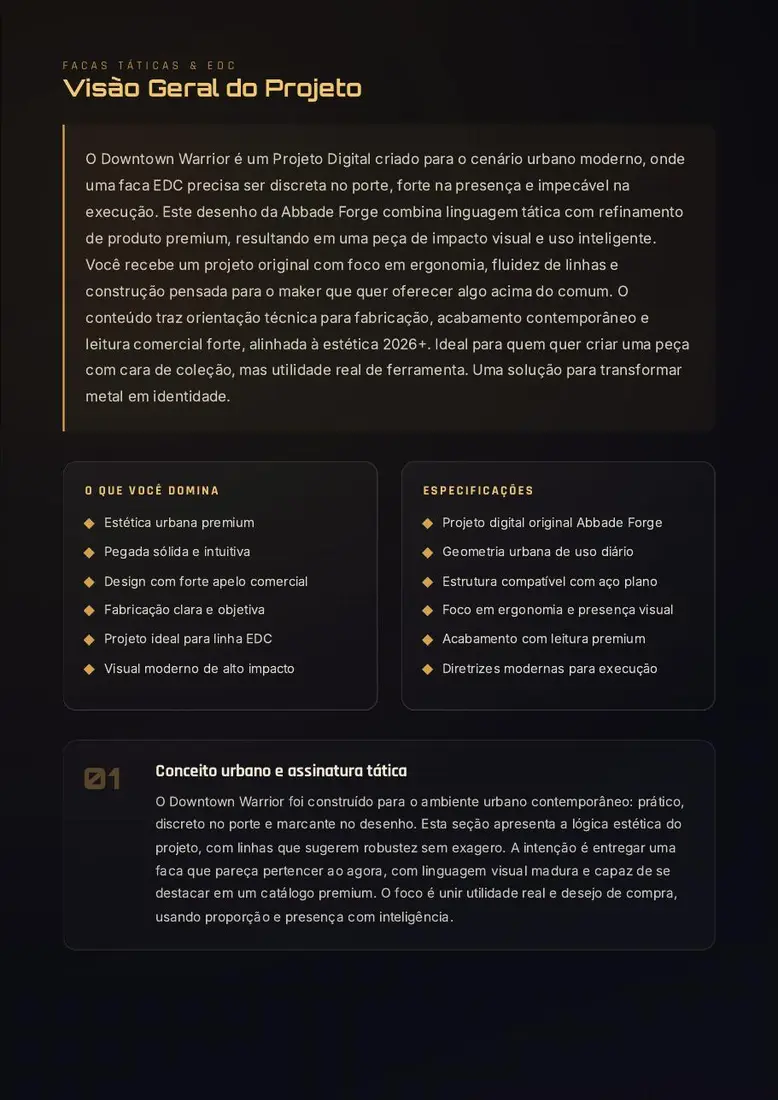 Abbade Forge Downtown Warrior — EDC Tático Urbano de Alta Presença — prévia 2