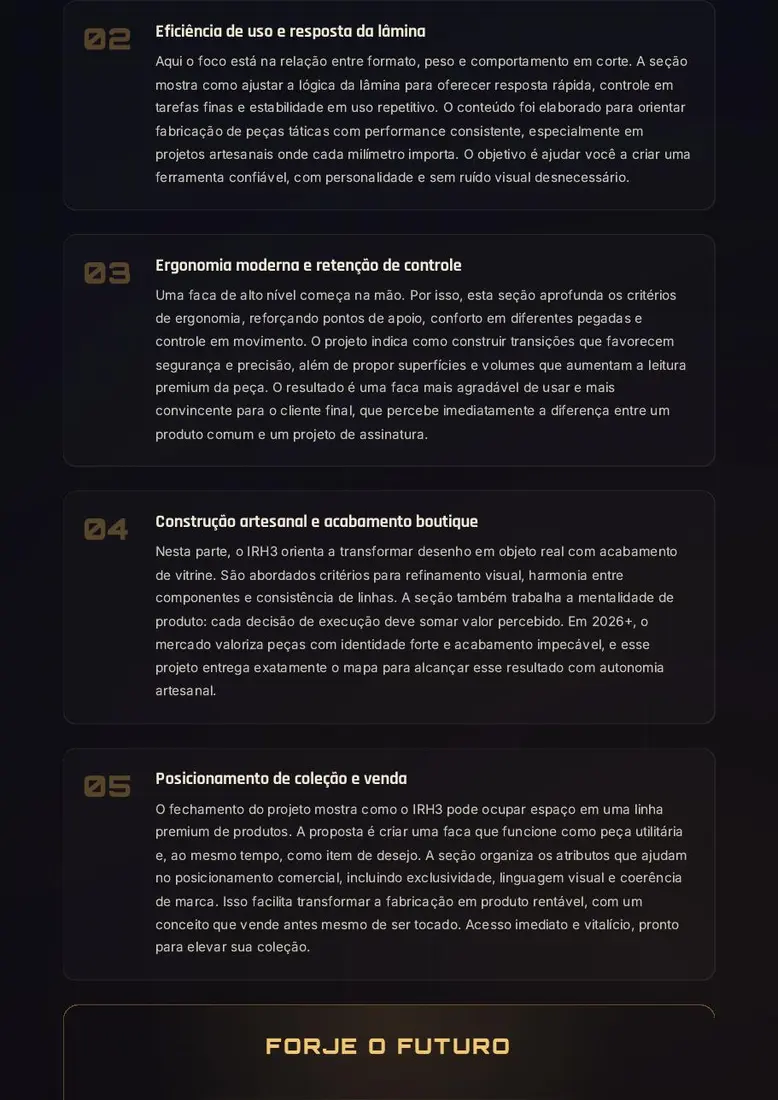 IRH3 Vórtice de Serviço — Projeto Digital de Faca Tática de Alto Controle — prévia 3