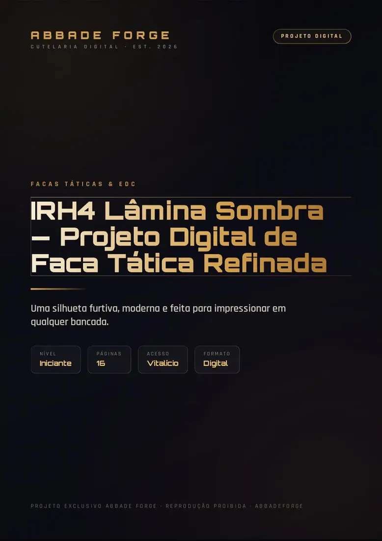 IRH4 Lâmina Sombra — Projeto Digital de Faca Tática Refinada — prévia 1