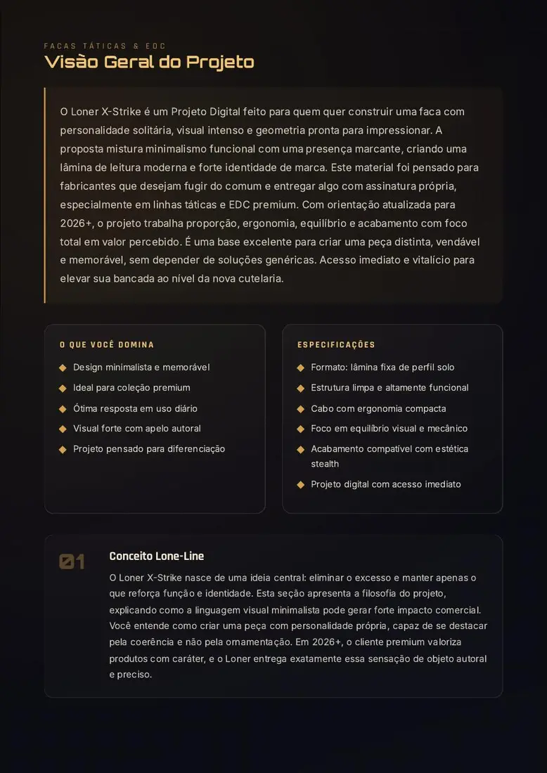 Loner X-Strike — Projeto Digital de Faca Solitária de Impacto — prévia 2