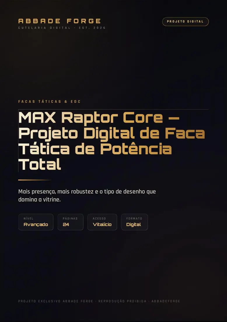 MAX Raptor Core — Projeto Digital de Faca Tática de Potência Total — prévia 1