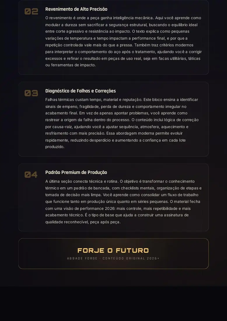 Forja de Precisão: Têmpera, Revenimento e Geometria de Fio 2026 — prévia 4