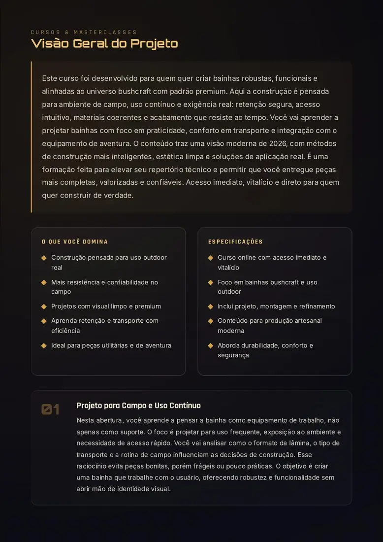 Bainha Expedition: Curso Bushcraft de Construção Funcional — prévia 3
