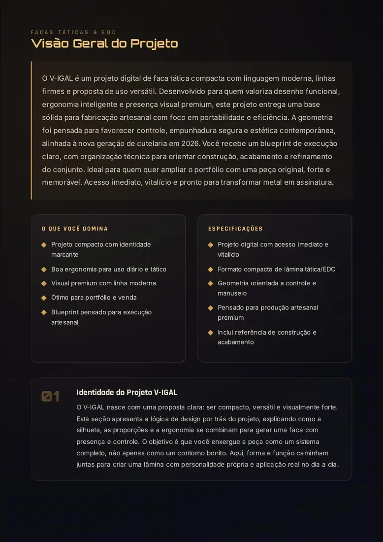 V-IGAL: Projeto Digital de Lâmina Tática Compacta — prévia 2