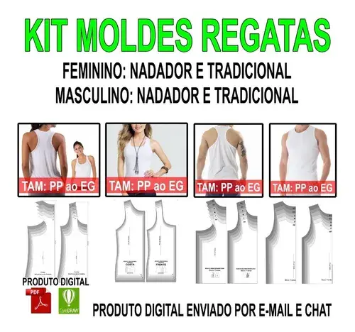 Regatas ProFit — Kit de Moldes de Costura — prévia 1