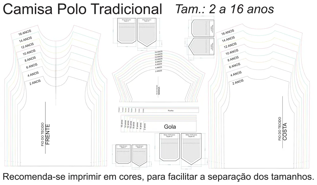 Polo Line — Molde Digital de Camiseta Polo — prévia 2