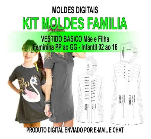 Molde Vestido Duo Laço — prévia 2