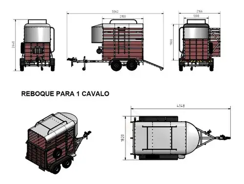 Reboque Equestre DuoTrack — Projeto Digital — prévia 2