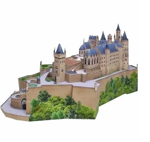 Castelo Alpino de Pedra — Blueprint Papercraft Colecionável — prévia 2