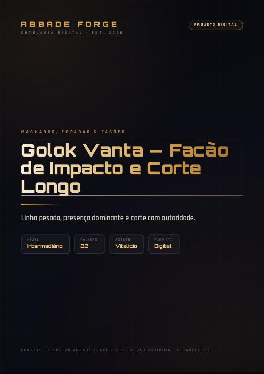 Golok Vanta — Facão de Impacto e Corte Longo