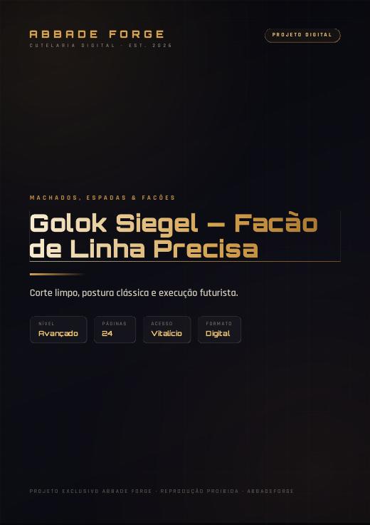 Golok Siegel — Facão de Linha Precisa