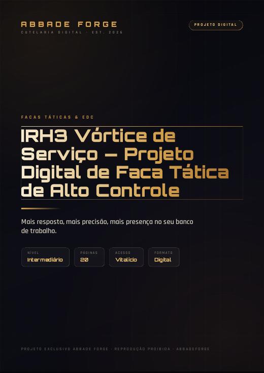 IRH3 Vórtice de Serviço — Projeto Digital de Faca Tática de Alto Controle